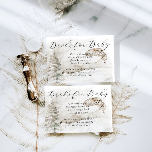Winter Woodland Baby Boy Douche Boeken voor Baby Informatiekaartje