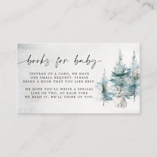 Winter Woodland Baby Cold Outside Book Request Informatiekaartje (Voorkant)