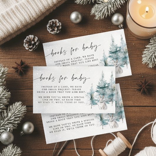 Winter Woodland Baby Cold Outside Book Request Informatiekaartje
