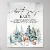 Winter Woodland Baby Cold Outside Don't Say Baby Poster (Voorkant)