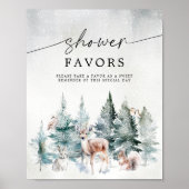Winter Woodland Baby Cold Outside Favors Poster (Voorkant)