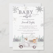 Winter Woodland Baby Het is koud buiten Baby showe Kaart (Voorkant)