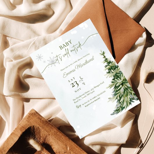 Winter Woodland Baby het is koud buiten baby showe Kaart