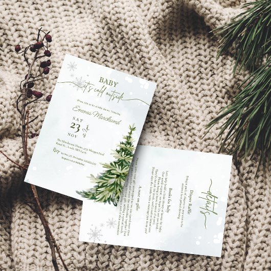 Winter Woodland Baby het is koud buiten baby showe Kaart