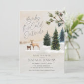 Winter Woodland Baby Het is koud buiten Baby showe Kaart (Staand voorkant)