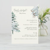 Winter Woodland Baby it's Cold Baby Shower II Kaart (Staand voorkant)