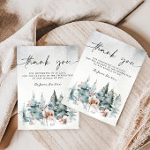 Winter Woodland Baby It's Cold Outside Thank You Informatiekaartje