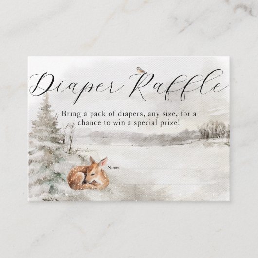 Winter Woodland Baby Jongensdouche Informatiekaartje (Voorkant)