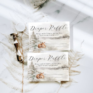 Winter Woodland Baby Jongensdouche Informatiekaartje