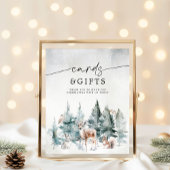 Winter Woodland Baby Koud Buiten Kaarten & Geschen Poster