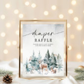 Winter Woodland Baby Koud Buiten Luier Raffle Poster