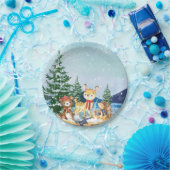 Winter Woodland Baby shower 7" Bord (Feest)