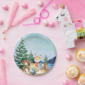 Winter Woodland Baby shower 7" Bord (Feest)