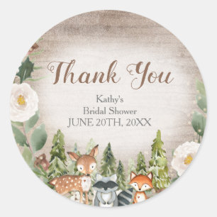 Winter Woodland Baby Shower Bedankt Sticker