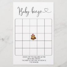 Winter Woodland Baby shower Bingo Game