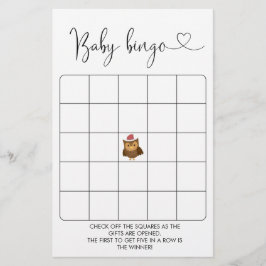 Winter Woodland Baby shower Bingo Game