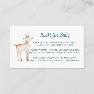 Winter Woodland Baby shower Books for Baby Card Informatiekaartje