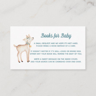 Winter Woodland Baby shower Books for Baby Card Informatiekaartje