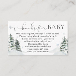 Winter Woodland Baby shower Books for Baby Card Informatiekaartje
