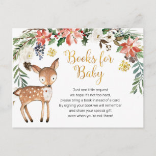 Winter Woodland Baby shower Books for Baby Card Uitnodiging Briefkaart