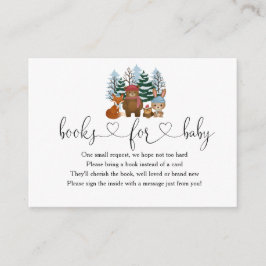 Winter Woodland Baby shower Books for Baby Informatiekaartje