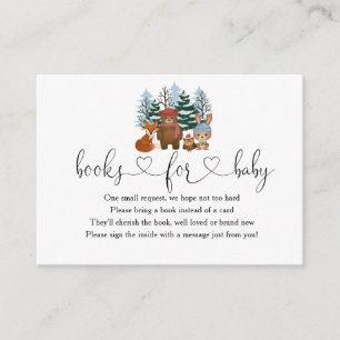 Winter Woodland Baby shower Books for Baby Informatiekaartje