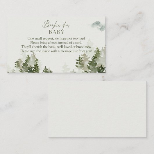 Winter Woodland Baby shower Books for Baby Informatiekaartje (Voorkant / Achterkant)