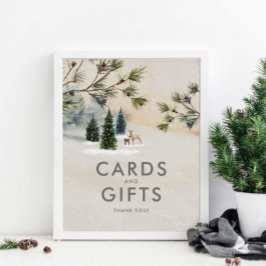 Winter Woodland Baby shower Cards en Gifts Poster