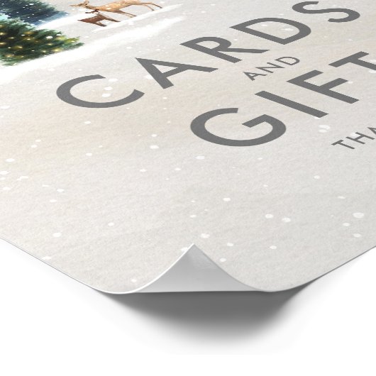 Winter Woodland Baby shower Cards en Gifts Poster (Hoek)