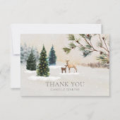 Winter Woodland Baby shower Dank u Bedankkaart (Voorkant)