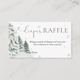 Winter Woodland Baby shower Diaper Raffle Informatiekaartje