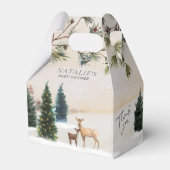 Winter Woodland Baby shower Favor Box Bedankdoosjes (Achterkant)