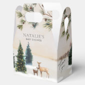 Winter Woodland Baby shower Favor Box Bedankdoosjes (Geopend)