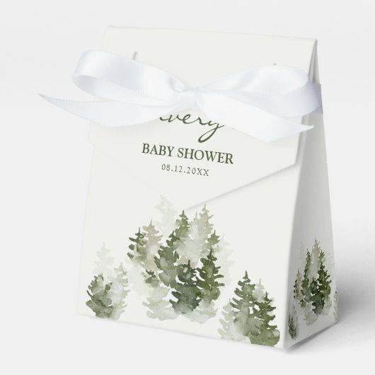 Winter Woodland Baby shower Favor Box Bedankdoosjes (Voorkant Zijde)