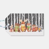 Winter Woodland Baby shower Favor Cadeau Label Cadeaulabel (Achterkant Horizontaal)