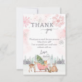 Winter Woodland Baby shower Foto Hartelijk dank Bedankkaart (Voorkant)