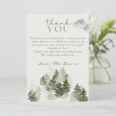 Winter Woodland Baby shower Hartelijk dank Kaart (Staand voorkant)