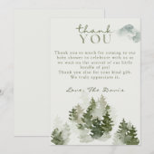 Winter Woodland Baby shower Hartelijk dank Kaart (Voorkant / Achterkant)