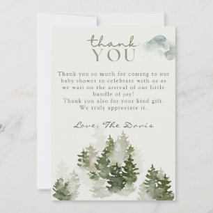 Winter Woodland Baby shower Hartelijk dank Kaart