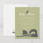 Winter Woodland Baby shower Invite Kaart (Voorkant / Achterkant)