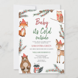 Winter Woodland Baby shower Kaart