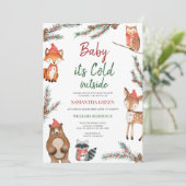 Winter Woodland Baby shower Kaart (Staand voorkant)
