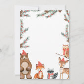 Winter Woodland Baby shower Kaart (Achterkant)