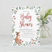 Winter Woodland | Baby Shower Kaart (Staand voorkant)