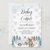 Winter Woodland Baby shower Kaart (Voorkant)