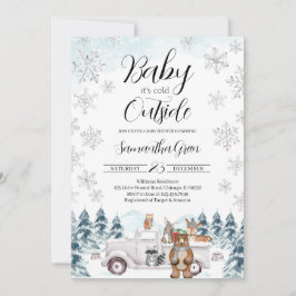 Winter Woodland Baby shower Kaart