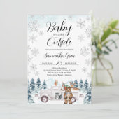 Winter Woodland Baby shower Kaart (Staand voorkant)