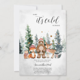 Winter Woodland Baby shower Kaart
