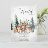 Winter Woodland Baby shower Kaart (Staand voorkant)
