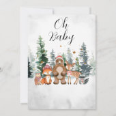 Winter Woodland Baby shower Kaart (Achterkant)